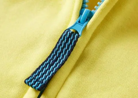 Hanorac cu glugă pentru copii cu fermoar, galben deschis, 140 - 5/5