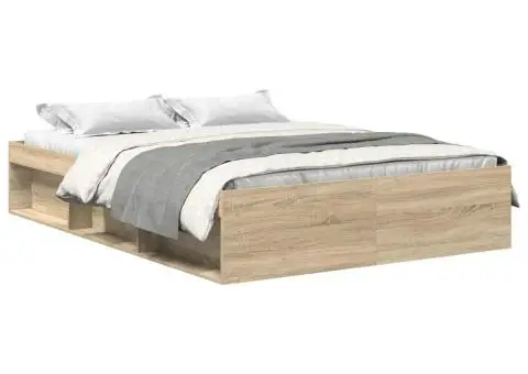 Cadru de pat King Size, stejar sonoma, 150x200 cm - 2/5