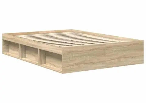Cadru de pat King Size, stejar sonoma, 150x200 cm - 3/5