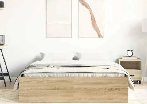 Cadru de pat King Size, stejar sonoma, 150x200 cm - 4/5