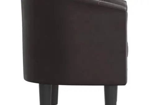 Fotoliu tip cuvă, maro, piele ecologică - 4/5