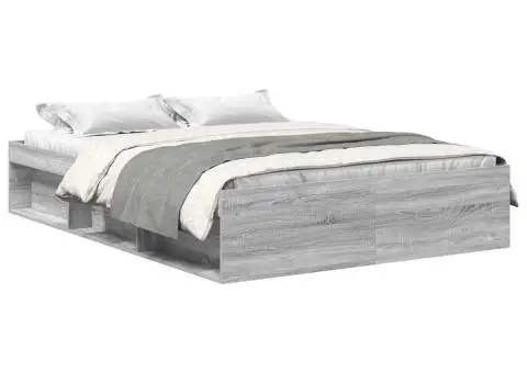 Cadru de pat dublu, sonoma gri, 135x190 cm - 2/5