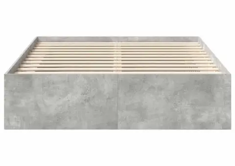 Cadru de pat dublu, gri beton, 135x190 cm - 5/5