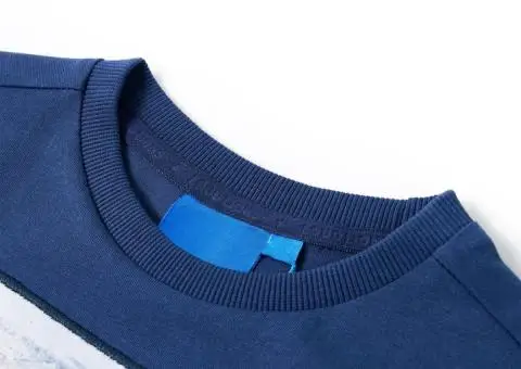 Tricou pentru copii cu mâneci lungi, bleumarin, 140 - 3/5