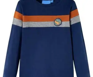 Tricou pentru copii cu mâneci lungi, bleumarin, 116