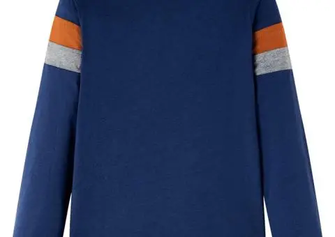 Tricou pentru copii cu mâneci lungi, bleumarin, 116 - 2/5