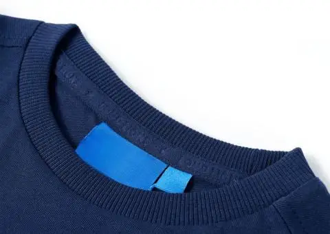 Tricou pentru copii cu mâneci lungi, bleumarin, 116 - 3/5
