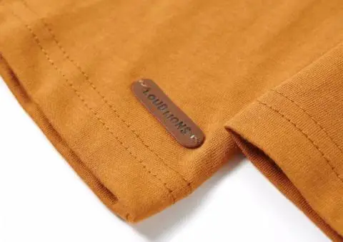 Tricou pentru copii cu mâneci lungi, ocru închis, 92 - 5/5