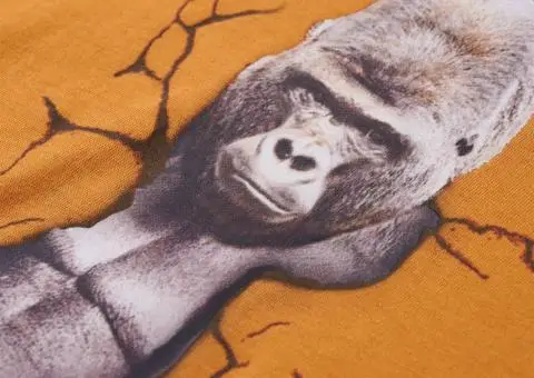 Tricou pentru copii cu mâneci lungi, ocru închis, 116 - 4/5