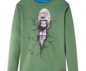 Tricou de copii cu mâneci lungi, kaki deschis, 116