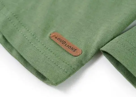 Tricou de copii cu mâneci lungi, kaki deschis, 116 - 5/5