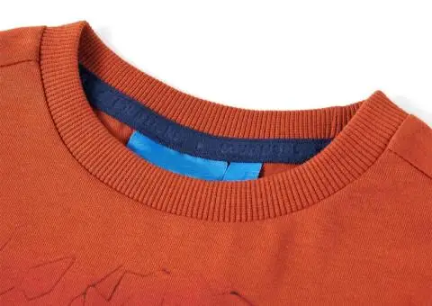 Tricou de copii cu mâneci lungi ruginiu deschis, 116 - 3/5