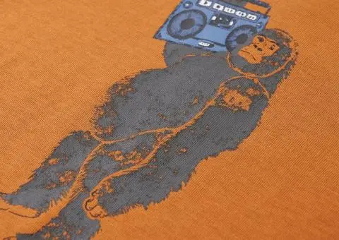 Tricou pentru copii cu mâneci lungi, ocru închis, 104 - 4/5