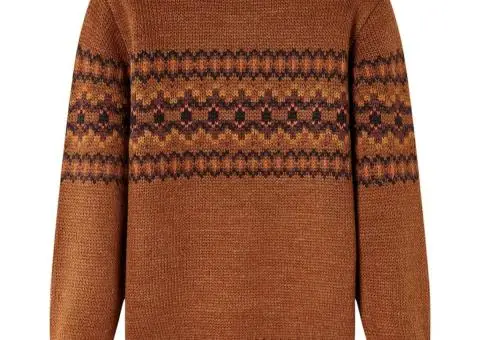 Pulover pentru copii tricotat, coniac, 116 - 2/5