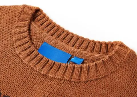 Pulover pentru copii tricotat, coniac, 116 - 3/5