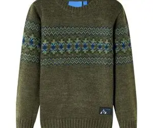 Pulover tricotat pentru copii, kaki, 128