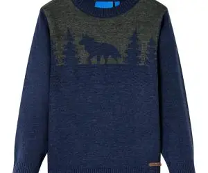 Pulover tricotat pentru copii, bleumarin, 128