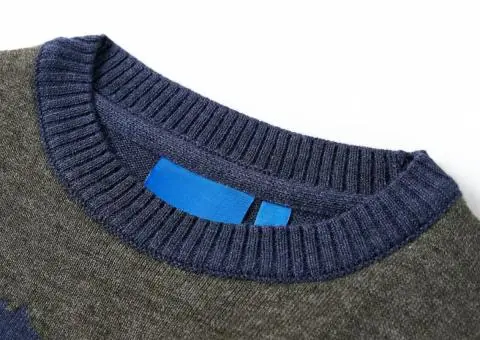 Pulover tricotat pentru copii, bleumarin, 128 - 3/5