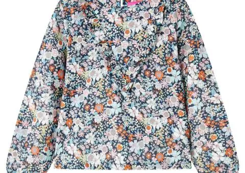 Cămașă de copii cu mâneci lungi, albastru închis, 116 - 1/5