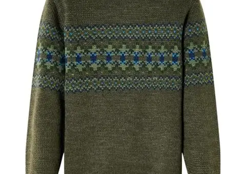 Pulover tricotat pentru copii, kaki, 104 - 2/5