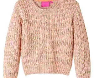 Pulover pentru copii tricotat, roz deschis, 140