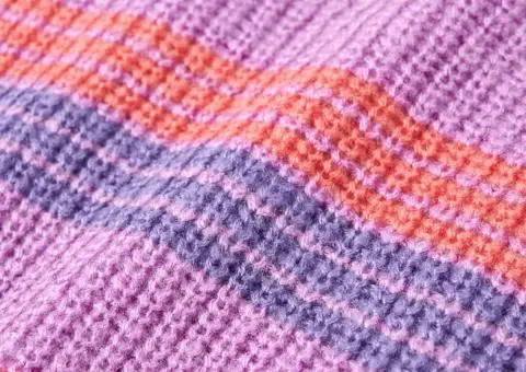 Pulover pentru copii tricotat, dungi liliac și roz, 104 - 4/5