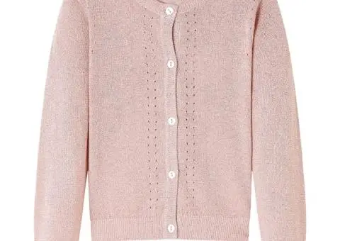 Cardigan pentru copii tricotat, roz deschis, 116 - 1/5