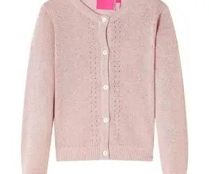 Cardigan pentru copii tricotat, roz deschis, 116