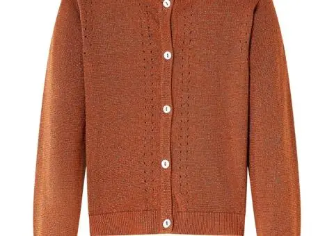 Cardigan tricotat pentru copii, coniac, 92 - 1/5