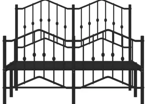 Cadru pat metalic cu tăblie de cap/picioare , negru, 120x200 cm - 5/5