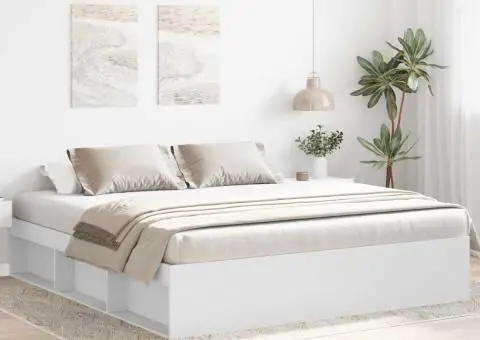 Cadru de pat, alb, 180x200 cm, Super King Size - 1/5