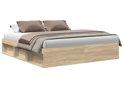 Cadru pat, stejar sonoma, 180x200 cm, Super King Size - 2/5
