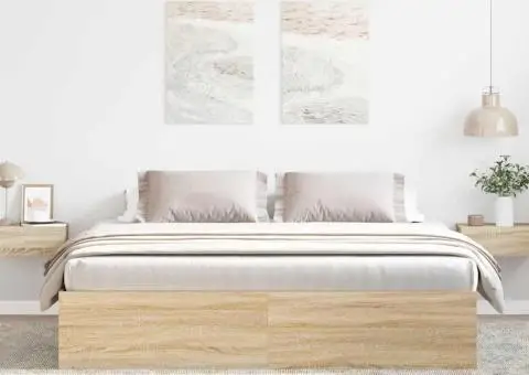 Cadru pat, stejar sonoma, 180x200 cm, Super King Size - 3/5