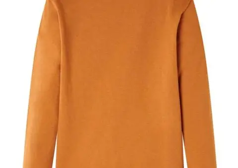 Tricou pentru copii cu mâneci lungi, ocru închis, 128 - 2/5