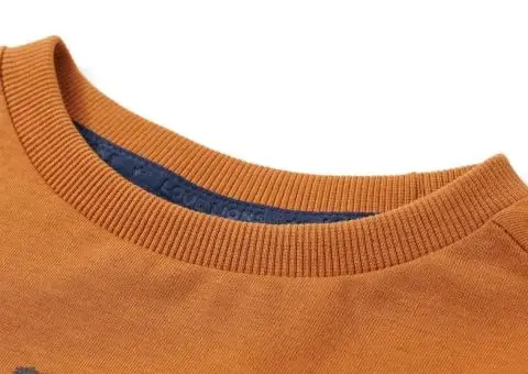 Tricou pentru copii cu mâneci lungi, ocru închis, 128 - 3/5