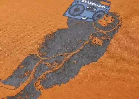 Tricou pentru copii cu mâneci lungi, ocru închis, 128 - 4/5