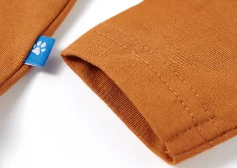 Tricou pentru copii cu mâneci lungi, ocru închis, 128 - 5/5