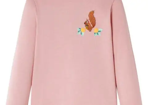 Tricou de copii cu mâneci lungi, roz deschis, 128 - 1/5