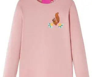 Tricou de copii cu mâneci lungi, roz deschis, 104