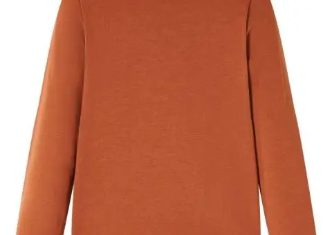 Tricou pentru copii cu mâneci lungi, coniac, 104 - 2/5