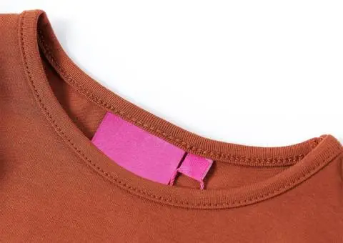 Tricou pentru copii cu mâneci lungi, coniac, 104 - 3/5