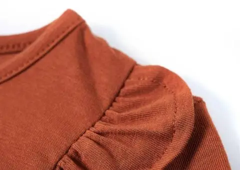 Tricou pentru copii cu mâneci lungi, coniac, 104 - 4/5