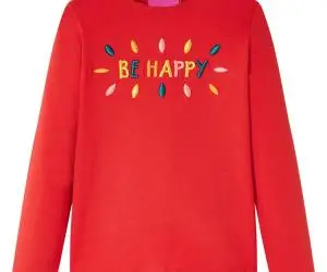 Tricou pentru copii cu mâneci lungi, roșu, 140