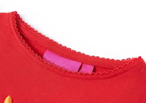 Tricou pentru copii cu mâneci lungi, roșu, 140 - 3/5