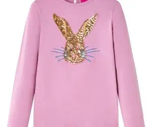 Tricou pentru copii cu mâneci lungi, roz ars, 116