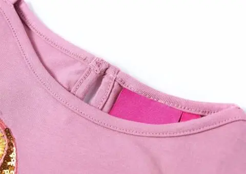 Tricou pentru copii cu mâneci lungi, roz ars, 116 - 3/5