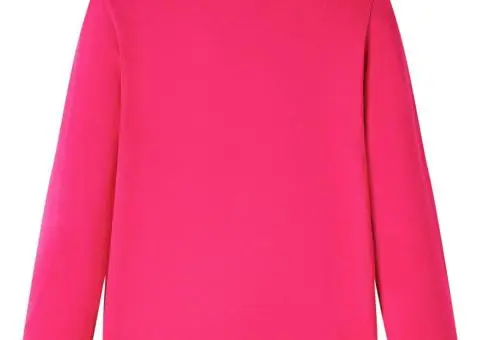 Tricou pentru copii cu mâneci lungi, roz aprins, 128 - 2/5