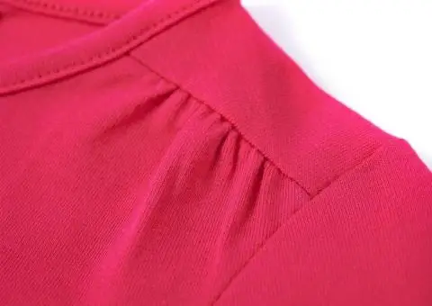 Tricou pentru copii cu mâneci lungi, roz aprins, 128 - 5/5