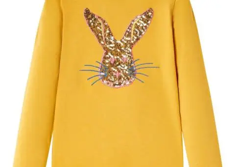 Tricou pentru copii cu mâneci lungi, ocru, 128 - 1/5