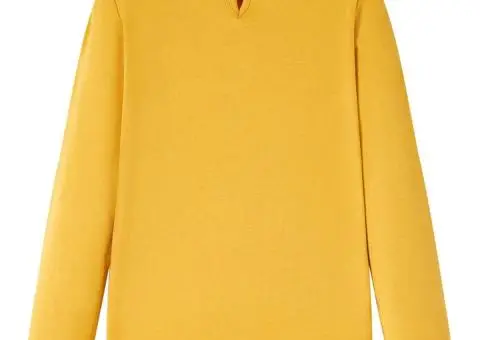 Tricou pentru copii cu mâneci lungi, ocru, 128 - 2/5